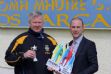 Paddy Kelly receives Sports Volunteer Award from Jonathan Robinson Coleraine Branch Manager of Hughes Insurance